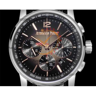 Code 11.59 26393 A4401 Automatic Chronograph Mens Watch APF Best Edition 41 Black Brown Dial Nylon Strap CHS