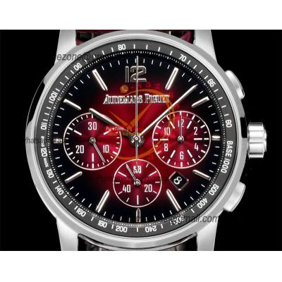 Code 11.59 26393 A4401 Automatic Chronograph Mens Watch APF Best Edition 41 Black Red Dial Leather Strap CHS