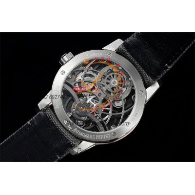 Code 11.59 26600 Tourbillon Automatic Mens Watch APPF Best Edition Black Skeleton Dial Gray Nylon Strap CHS