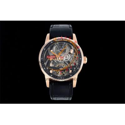 Code 11.59 26600 Tourbillon Automatic Mens Watch APPF Best Edition RG Black Skeleton Dial Black Leather Strap CHS