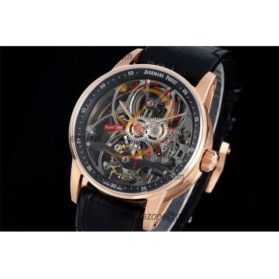 Code 11.59 26600 Tourbillon Automatic Mens Watch APPF Best Edition RG Black Skeleton Dial Black Leather Strap CHS