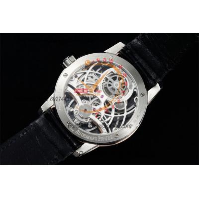 Code 11.59 26600 Tourbillon Automatic Mens Watch APPF Best Edition Whtie Inner Skeleton Dial Black Leather Strap CHS