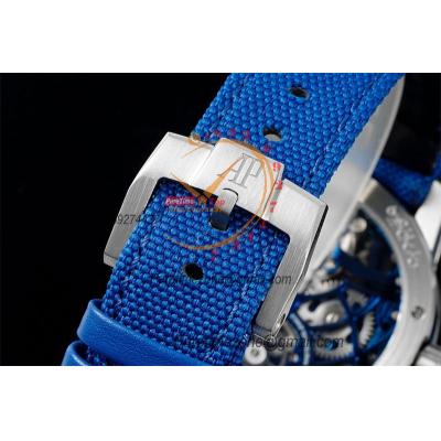 Code 11.59 26600 Tourbillon Automatic Mens Watch APPF Best Edition Black Skeleton Dial Blue Leather Strap CHS