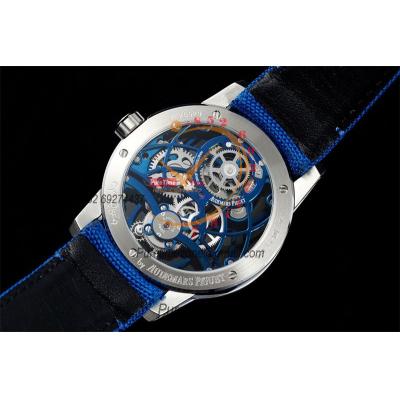 Code 11.59 26600 Tourbillon Automatic Mens Watch APPF Best Edition Black Skeleton Dial Blue Leather Strap CHS