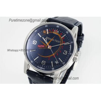 Code 11.59 15210BC SA4302 Automatic Mens Watch APSF Best Edition Steel Case Blue Dial Leather Strap CHS