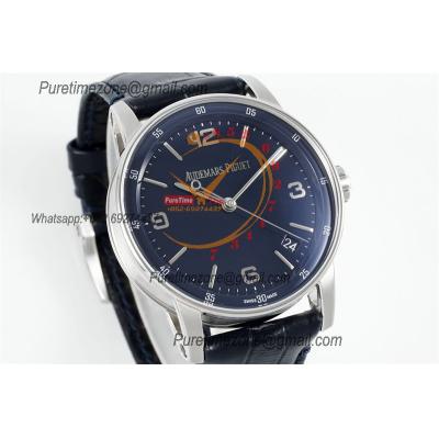 Code 11.59 15210BC SA4302 Automatic Mens Watch APSF Best Edition Steel Case Blue Dial Leather Strap CHS