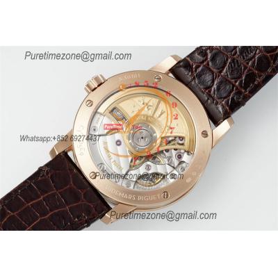 Code 11.59 15210BC SA4302 Automatic Mens Watch APSF Best Edition RG White Dial Brown Leather Strap CHS