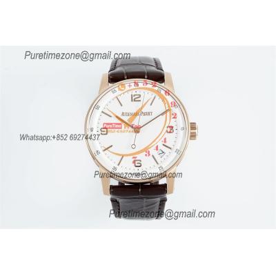 Code 11.59 15210BC SA4302 Automatic Mens Watch APSF Best Edition RG White Dial Brown Leather Strap CHS