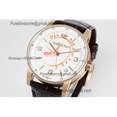 Code 11.59 15210BC SA4302 Automatic Mens Watch APSF Best Edition RG White Dial Brown Leather Strap CHS