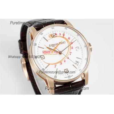 Code 11.59 15210BC SA4302 Automatic Mens Watch APSF Best Edition RG White Dial Brown Leather Strap CHS