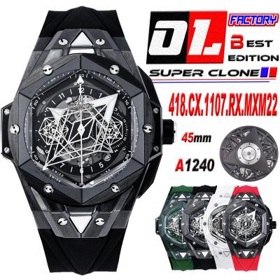 Big Bang Sang Bleu II Black Magic A1240 Automatic Chronograph Mens Watch Best Edition OLF 45 BlackCeramic 418.CX.1107