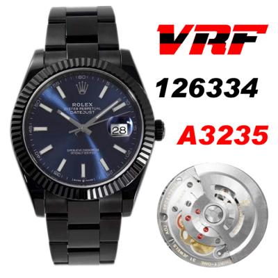 VRF DateJust 41 126334 VR3235 Automatic Mens Watch PVD Steel All BlackBlue Stick Oyster Best Edition