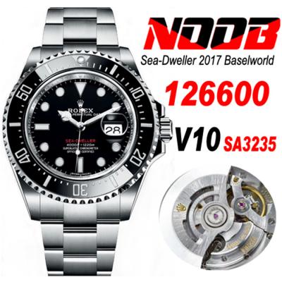 NOOB V10 Sea-Dweller 2017 Baselworld 126600 SA3235 Automatic Mens Watch Black Dial 904L Steel Bracelet 1:1 Best Edition