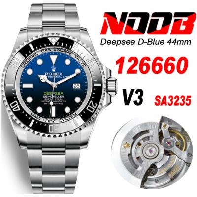 Deeep Sea-Dweller 126660 A3235 Automatic Mens Watch Best Edition NOOB V3 D-Blue 904L Steel & Bracelet CHS