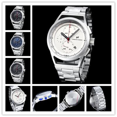 Porsche Design Chronotimer Collection Japan quartz chronograph Mens Watch White Dial SS Bracelet Stopwatch