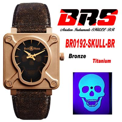Aviation Instruments BR01-92-SKULL-BR Automatic Mens Watch Best Edition BRSF Real Broze Luminous Skull Dial Titanium